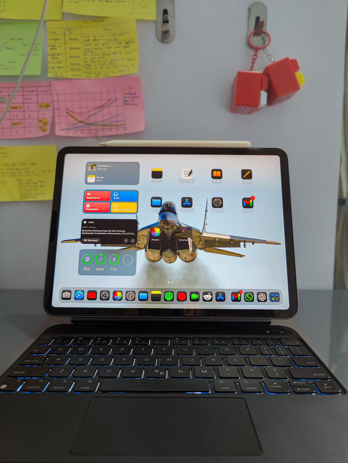 iPad Pro 11-inch with ESR Rebound Magnetic Keyboard Case on table during daily workflow